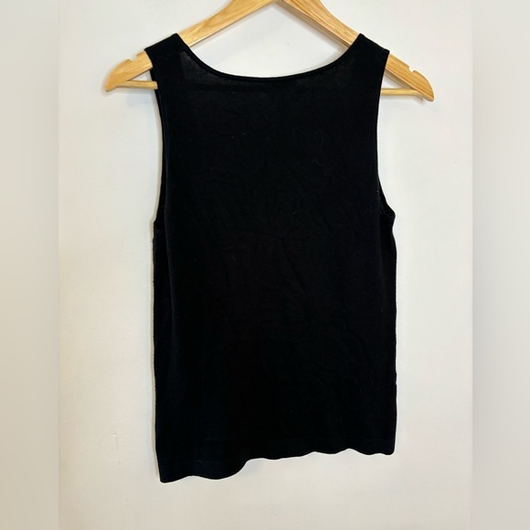 Kate Spade Black Rose Applique Cotton Knit Tank - Picture 6 of 9